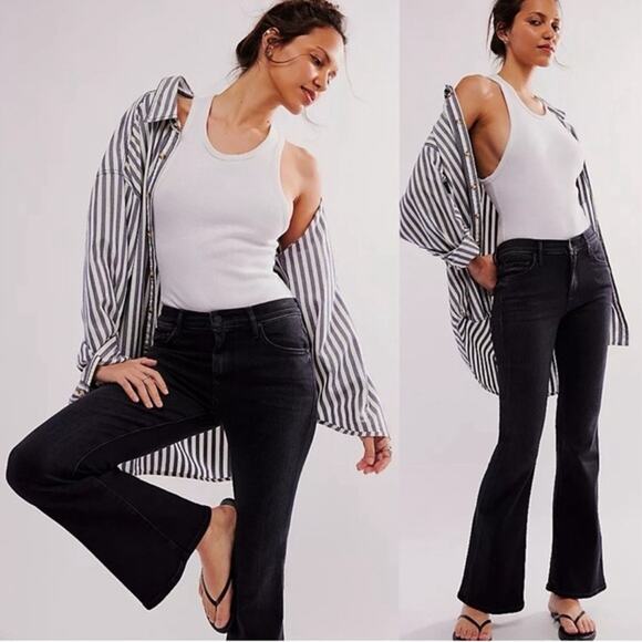 MOTHER The Weekender Deep End Wash Dark Gray/Black Denim Jeans – Size 27 - Picture 1 of 16